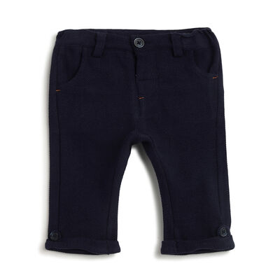 Boys Dark Blue Solid Trouser